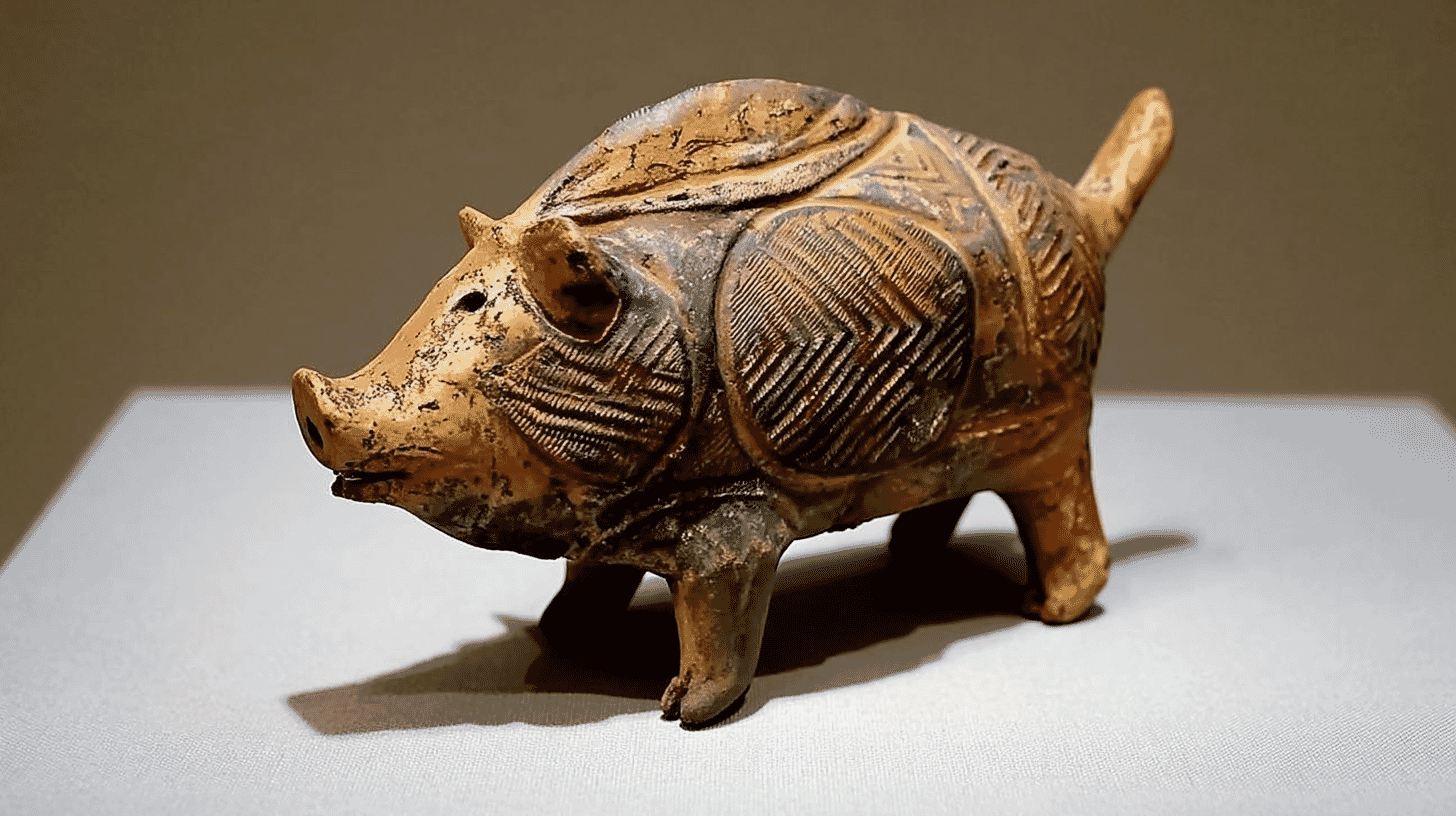 Boar Shaped Clay Product / Excavated from Tokoshinai 2 Site,