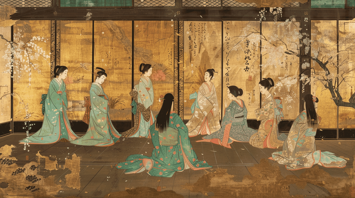 Colored Paper Scroll of the Tale of Nezame
