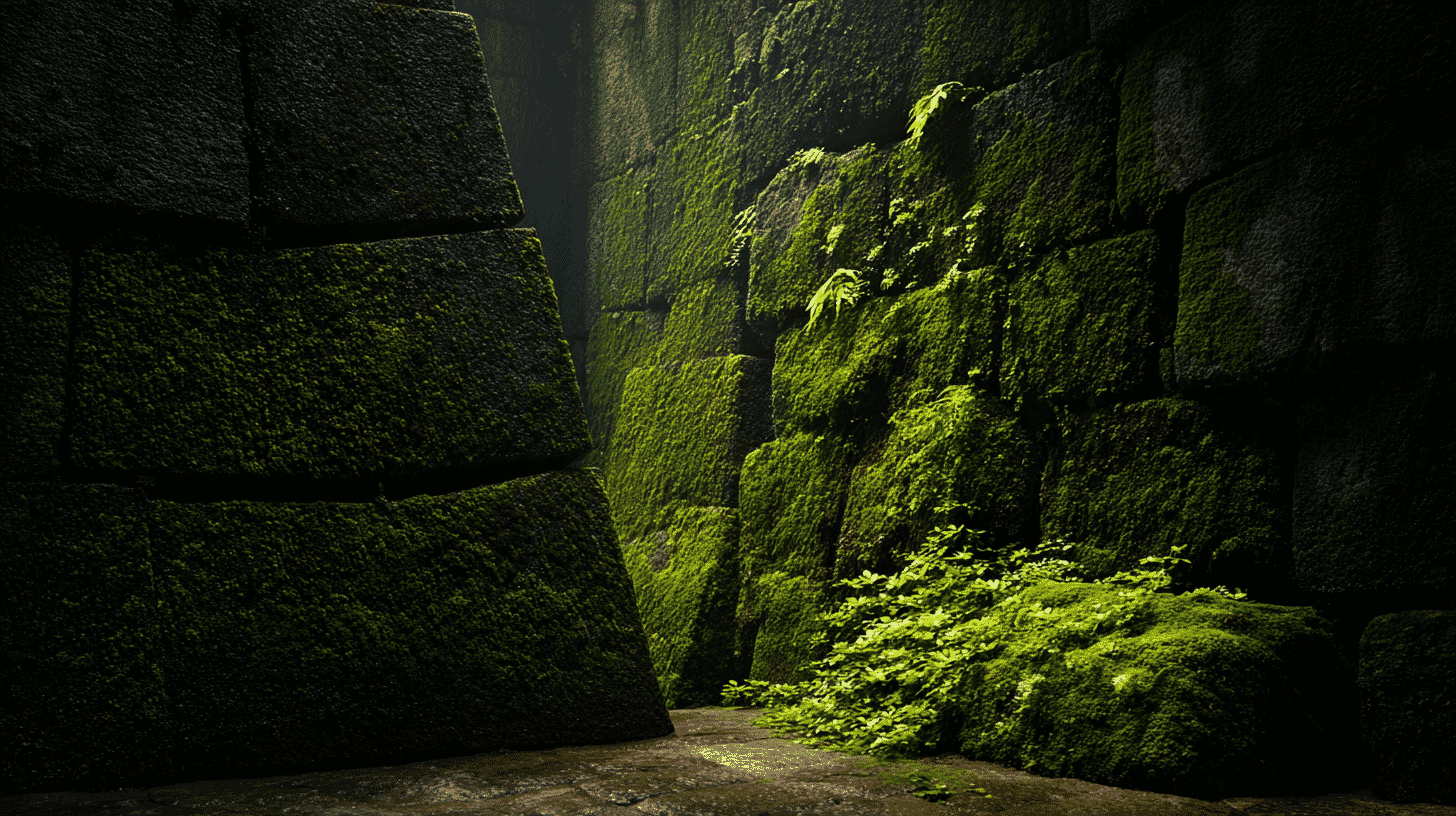 Luminous Moss Habitat at the Edo Castle Ruins