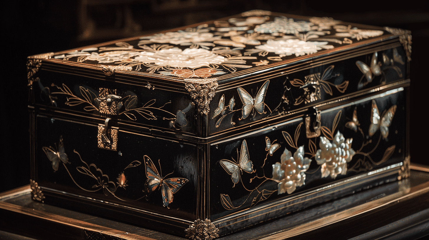 Butterfly Mother-of-Pearl and Maki-E Hand Box
