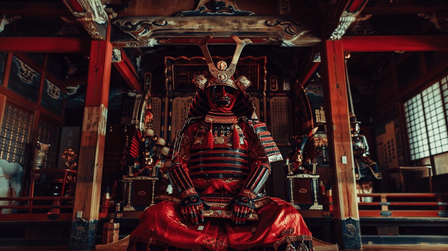 Red Armor with Helmet and Large Sleeves