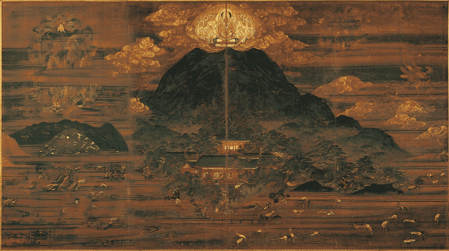 絹本著色春日補陀落山曼荼羅図