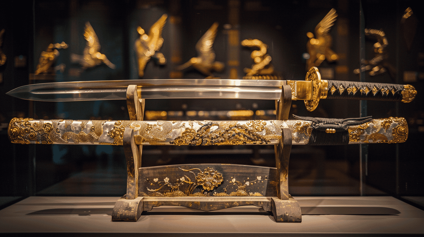 Pear-Skin Mother-of-Pearl Inlay Gold-Lacquered Sword