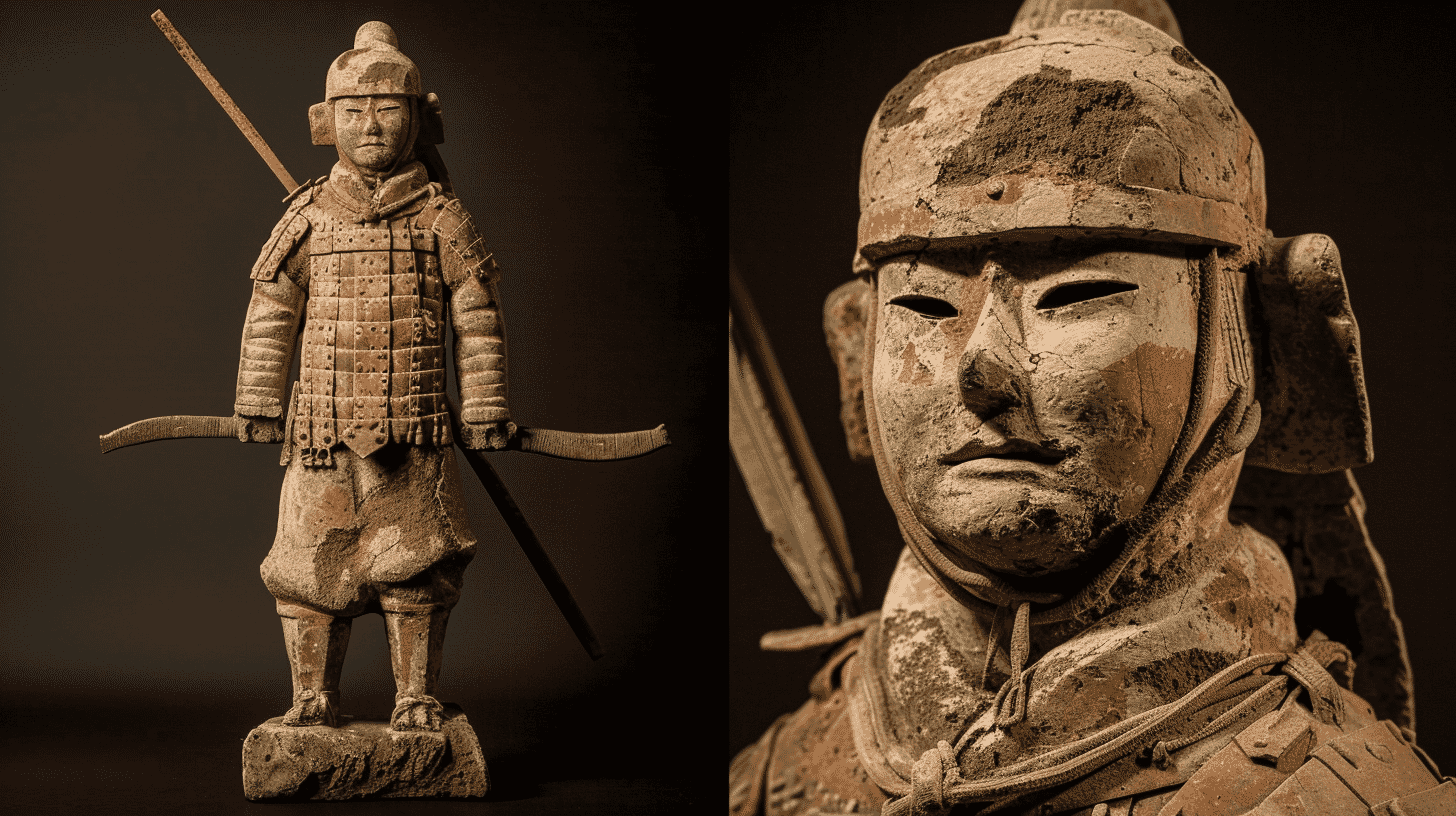 Haniwa Standing Statue of an Armed Man