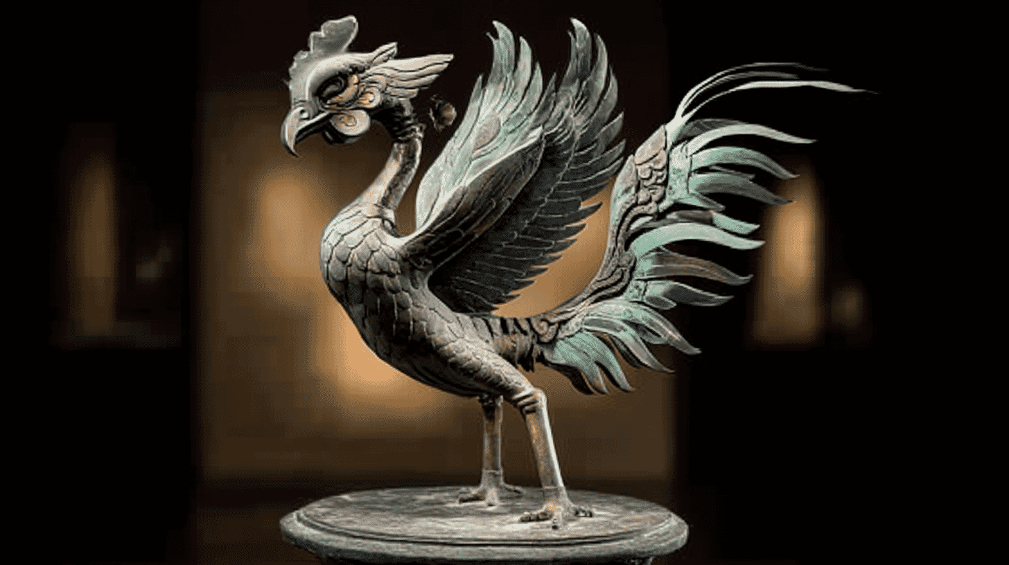 Gilt Bronze Phoenix (former Ridge Ornament of the Central