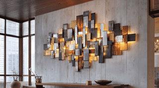 シティスケープ・ウォールスカルプチャー(パッチワークメタル)