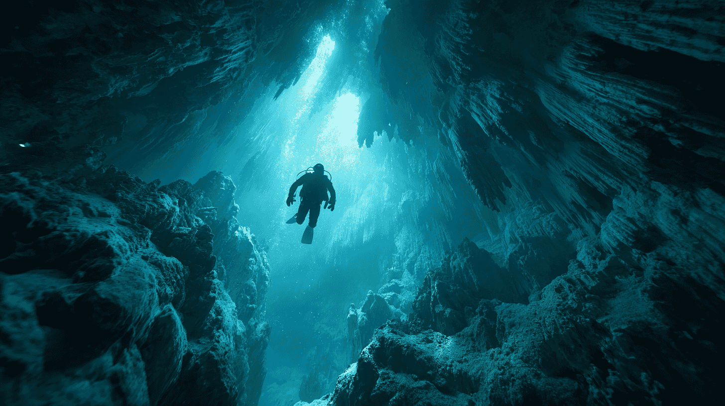 97.4m Depth Record: Japanese Diver Reaches Bottom of Oita's Inazumi Underwater Cave, Reveals 300-Million-Year-Old Geology
